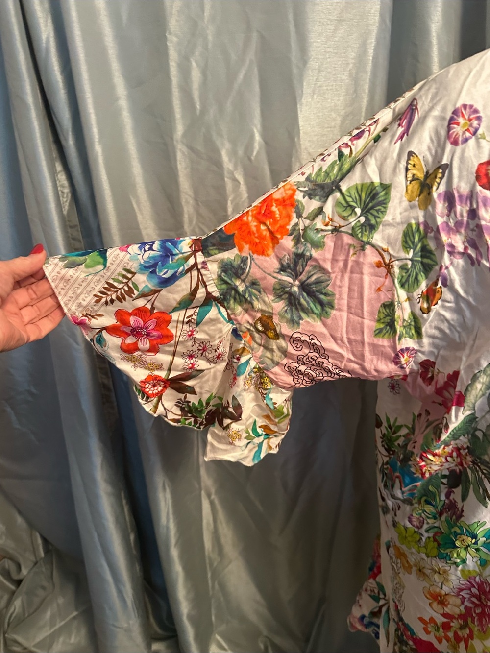 Johnny Was white Floral Print Kimono XL - Picture 5 of 7